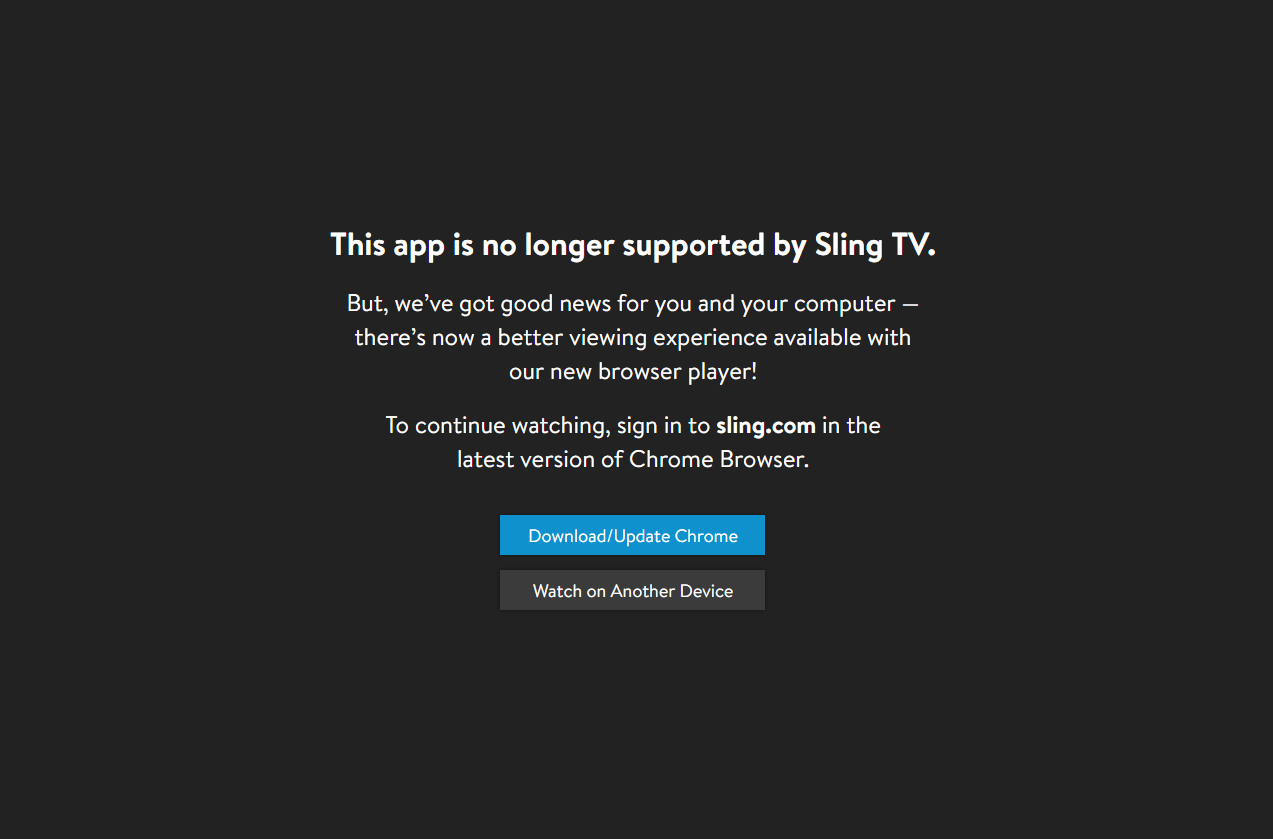 Sling App For Mac No Longer Works